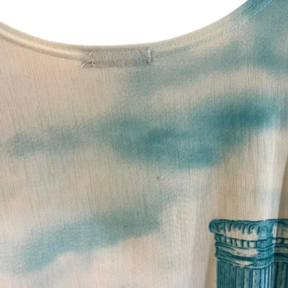 LP Rhinestone Studded Novelty Blouse XXL Woman Cheetah Building Ruched Stretch - Picture 13 of 15